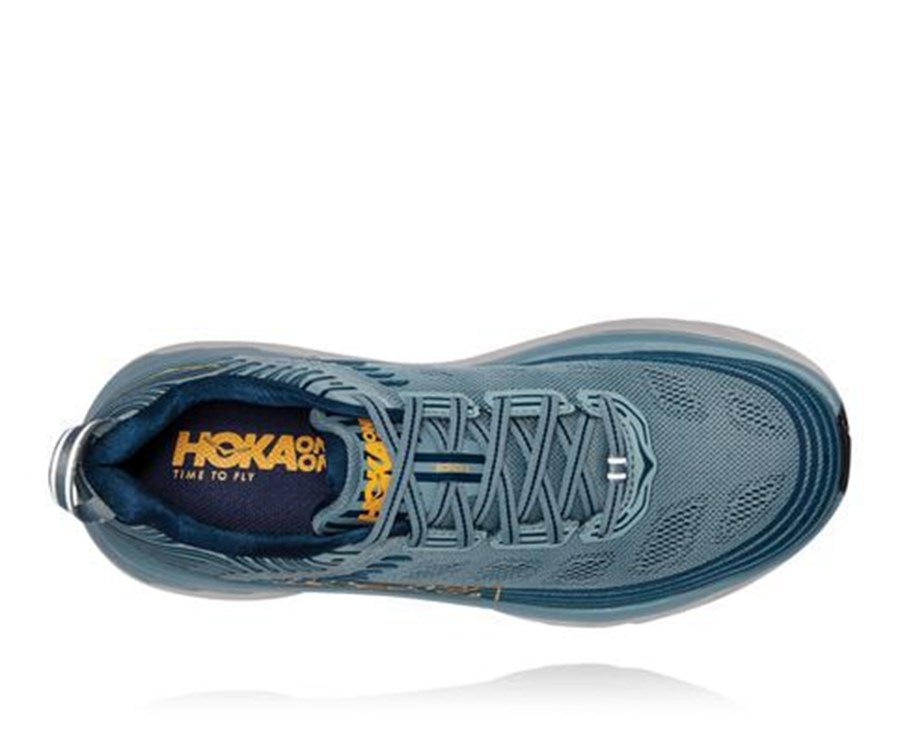 Hoka One One Mens Running Shoes - Bondi 6 - Blue - SDHZ14570